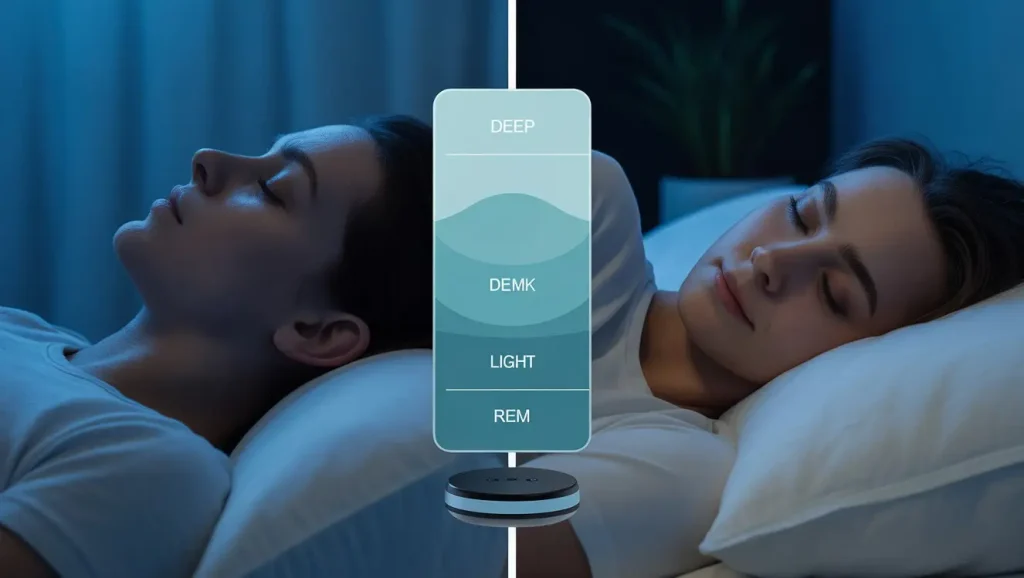 Visual guide to sleep stages Deep vs REM physiology tracked by wearable sleep tech.