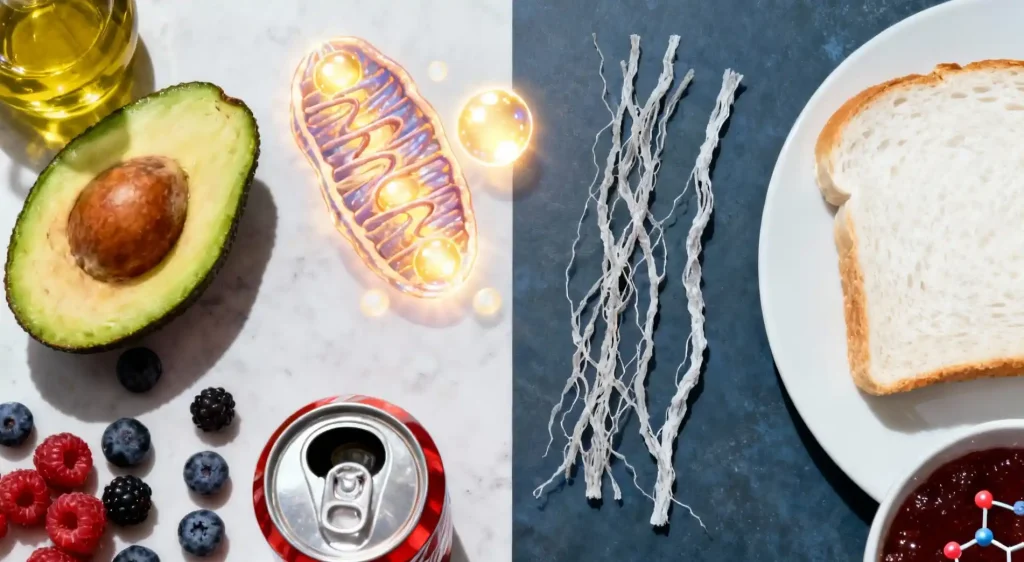 How to Slow Down Aging Naturally (Improve Your Healthspan) 4 Reduce sugar to prevent glycation and protect mitochondrial health for longevity.