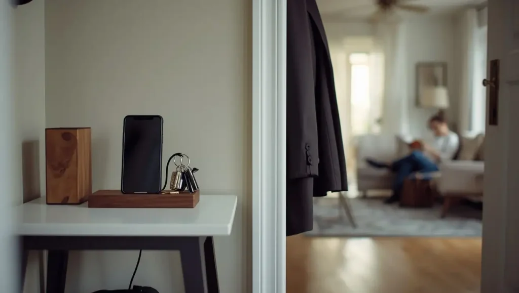 Use the “Phone Foyer Method” to create physical separation and reclaim your attention at home.